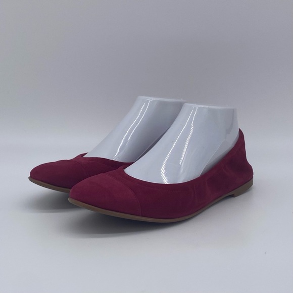 Aquatalia Carolyn Suede Ballet Flat in Cherry - Picture 2 of 11